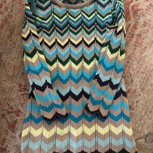 Hanna Andersson Multicolor Chevron Knit Dress